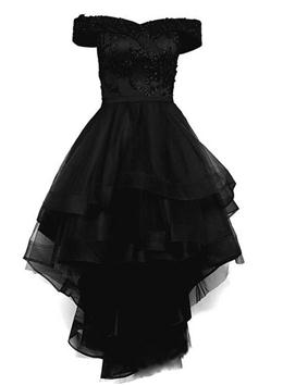 Picture of Lovely Simple Black Color High Low New Homecoming Dresses , Party Dress